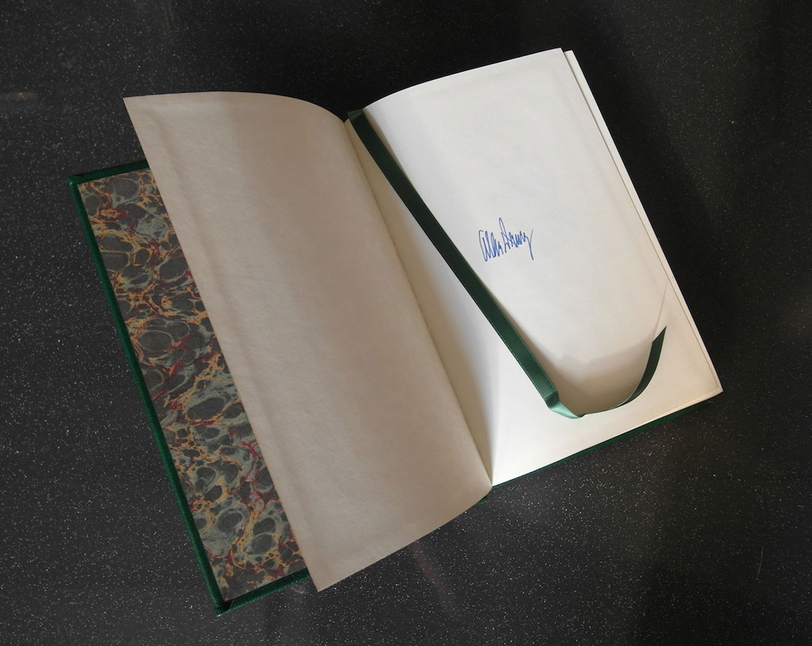 Raw Material — marbled endpapers